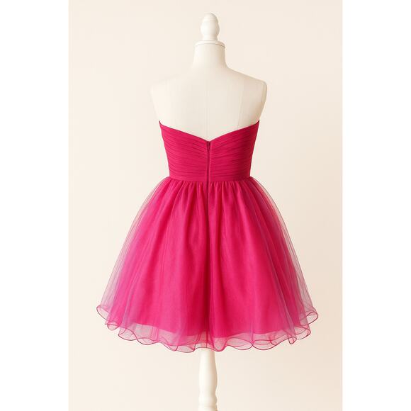 Mac Duggal 00 Strapless Sequin Tulle Party Dress Pink Formal Prom Cocktail Gown - Picture 2 of 10